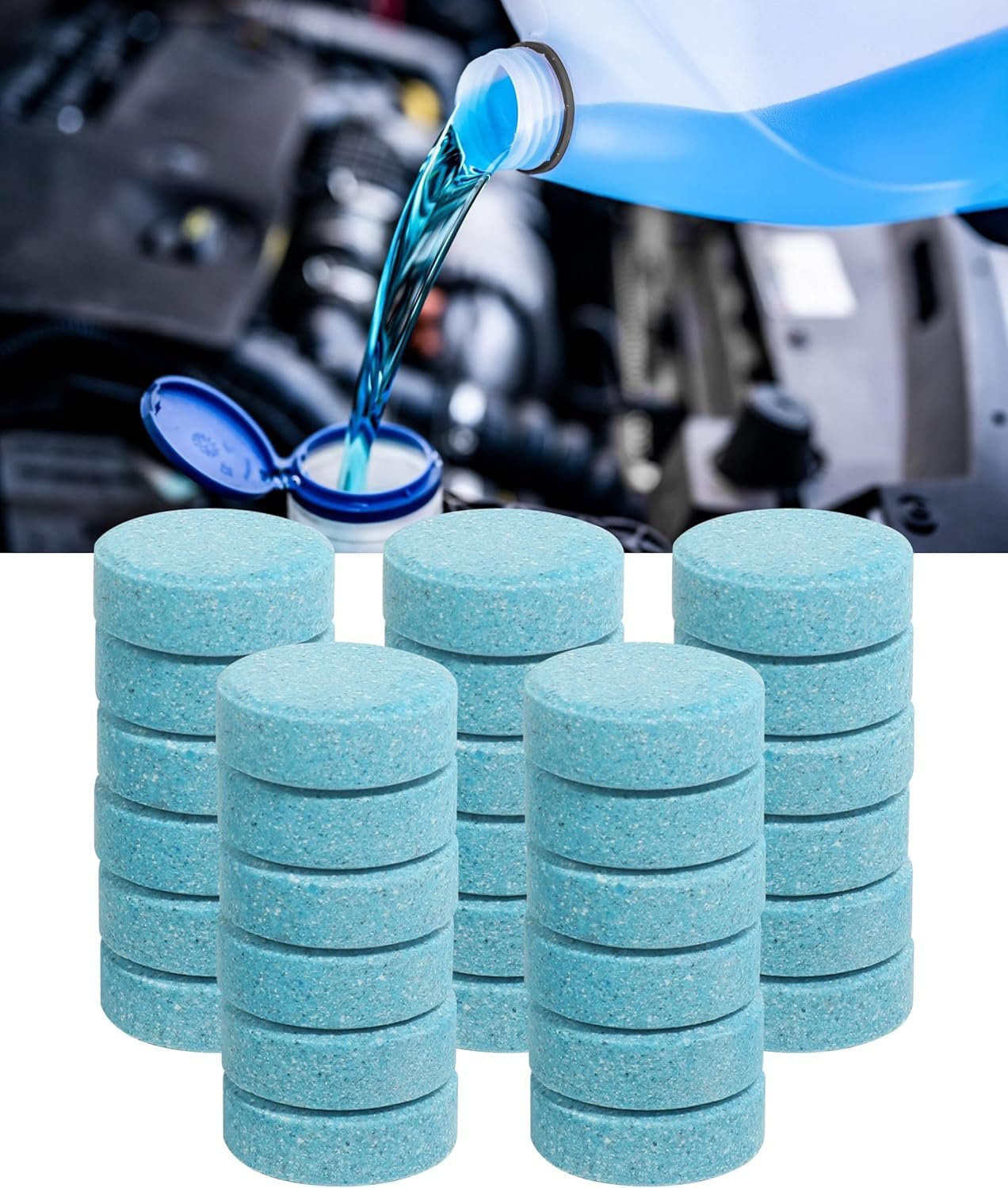 30PCS Windshield Fluid,Windshield Washer Tablets,Car Accessories Washer Fluid Tablets,Car Windshield Washer Fluid，Concentration Wiper Fluid Tablets，Remove Glass Stains,Fit for Car Window Glass