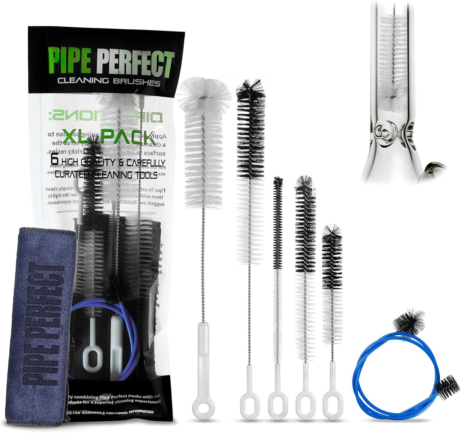 P.Perfect | XL Brush Pack | Large Heavy Duty Pipe Tube Cleaning Brush Kit, 6pcs