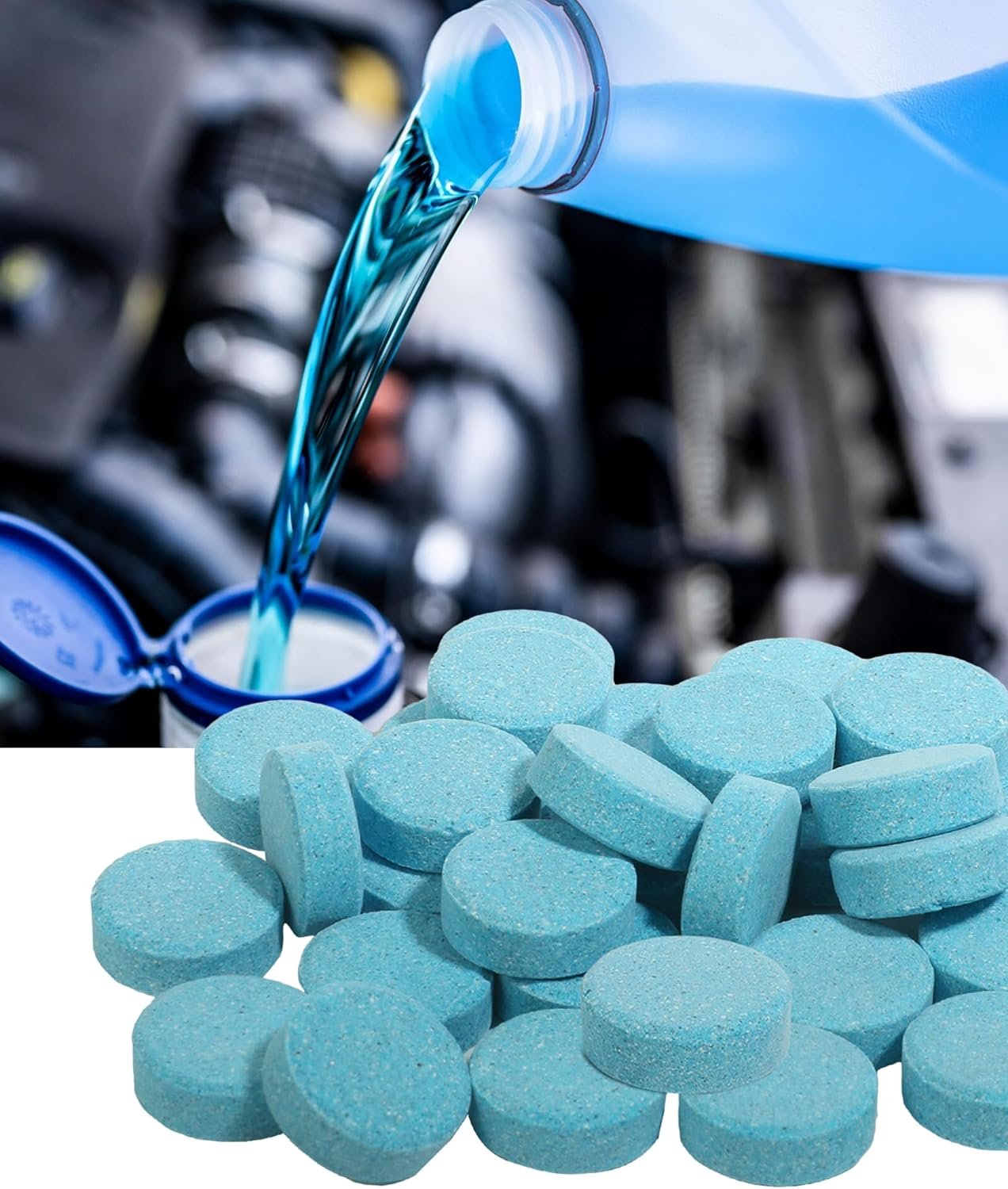 50PCS Windshield Washer Tablets,Car Accessories Windshield Wiper Fluid Solid Effervescent Wiper Tablet,Remove Auto Glass Stains Clear Car Vision,Suitable for Cleaning Most Vehicles