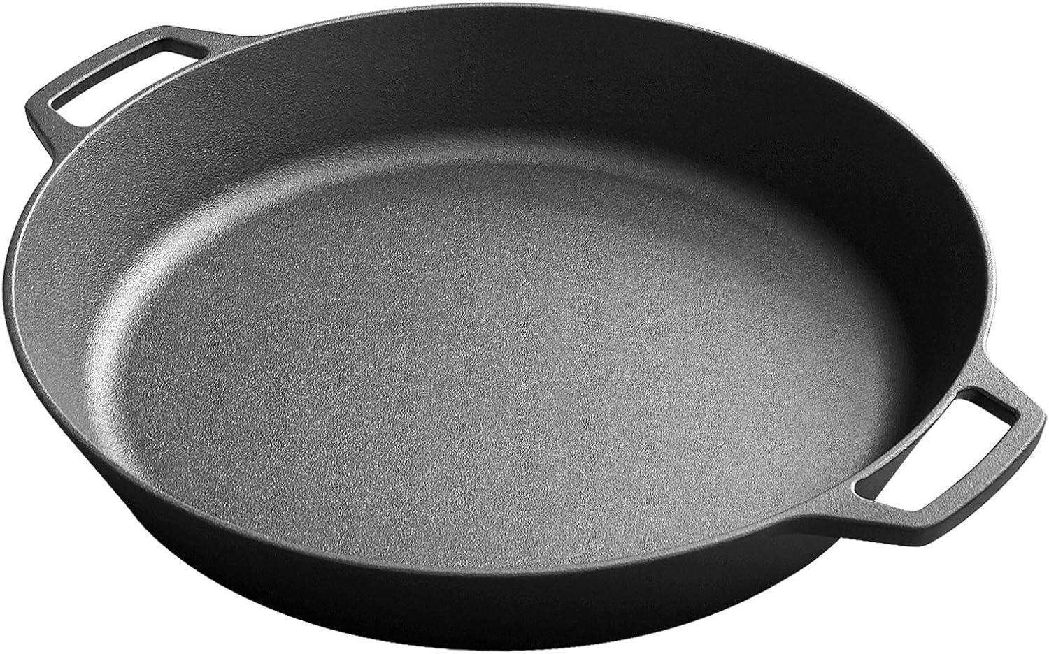 Pre-Seasoned Large Cast Iron Skillet 17 Inch, Dual Handle Outdoor Camping Frying Pan, Pizza Pan, Use for Grill, Stovetop, Induction, Oven Safe Cookware