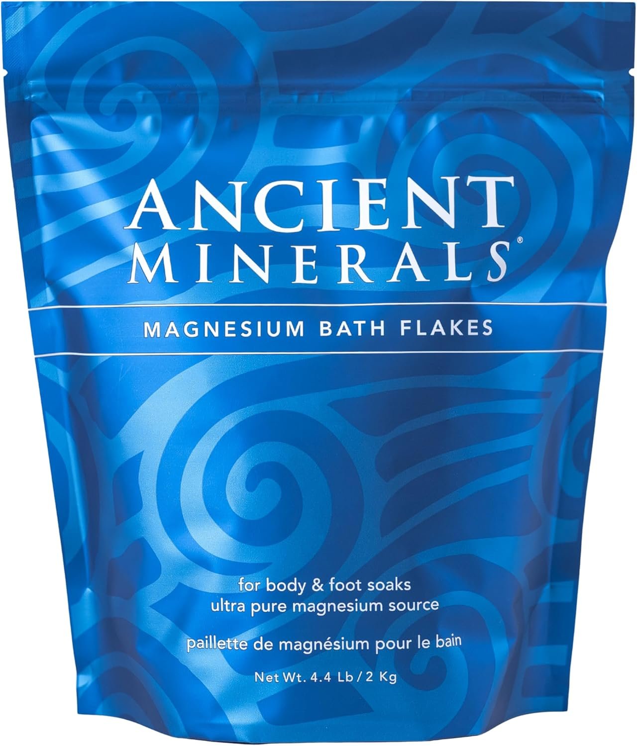 Ancient Minerals Magnesium Bath Flakes – Bathing Alternative to Epsom Salt – Soak in Natural Salts – High-Absorption Efficiency for Relaxation, Wellness & Muscle Relief (4 .4 lb)