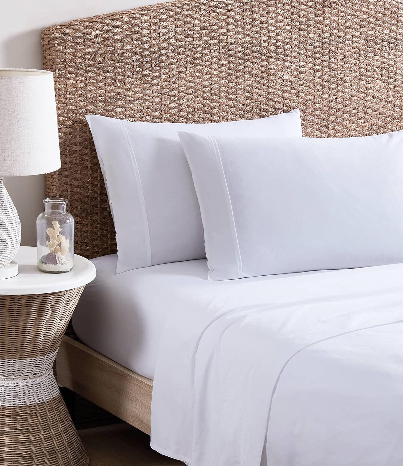 Tommy Bahama – King Sheets, Organic Cotton Bedding Set, Softens with Each Wash (TB T200 White, King)