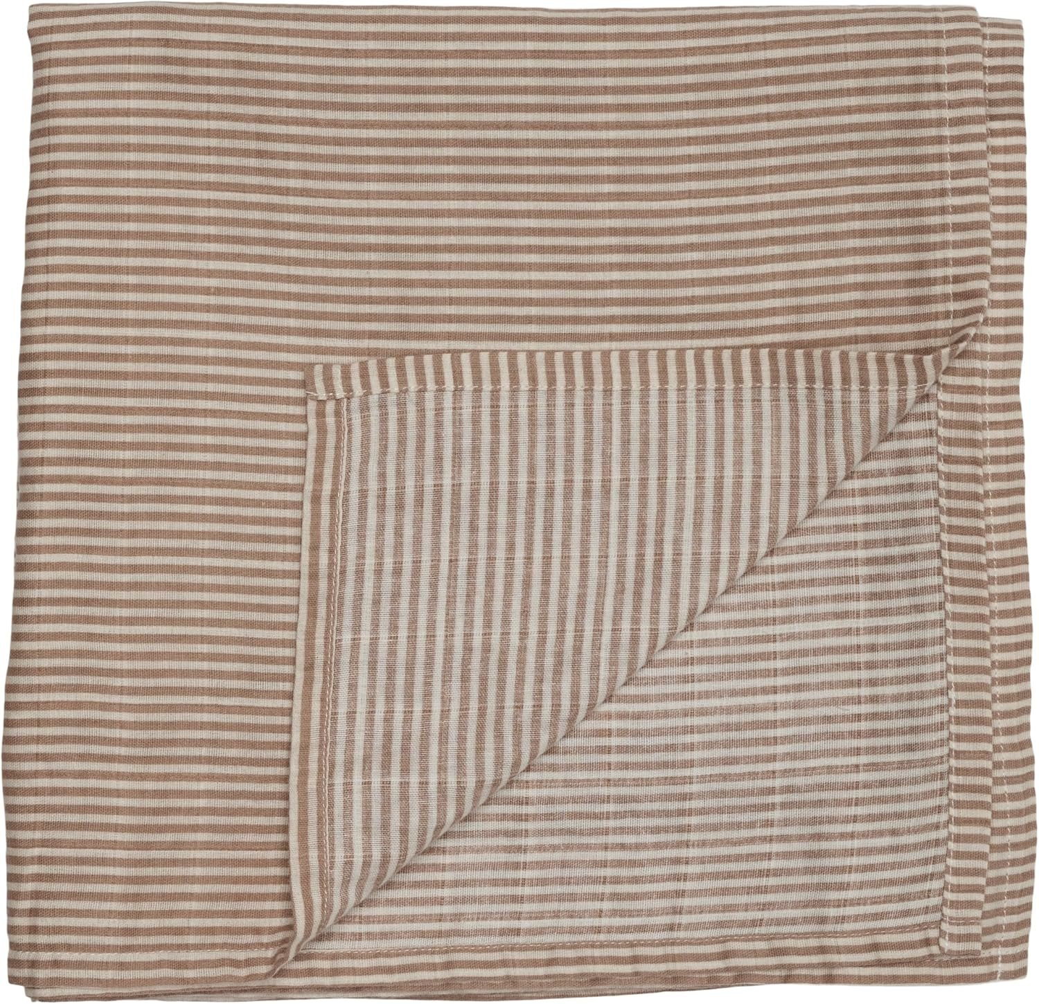 Swaddle – 100% Organic Cotton – Muslin Swaddle Blankets for Newborn, 47″ x 47″ (Natural Stripe)