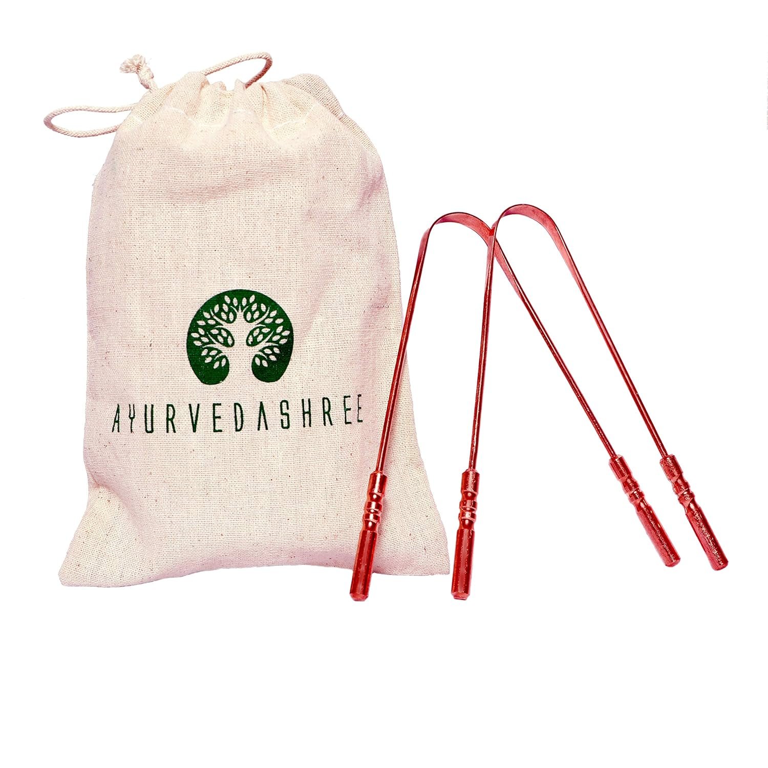 Copper Tongue Cleaners with Comfort Grip – Premium Grade – Pure Copper – 2 Tongue Scraper with 1 Travel & Storage Bag