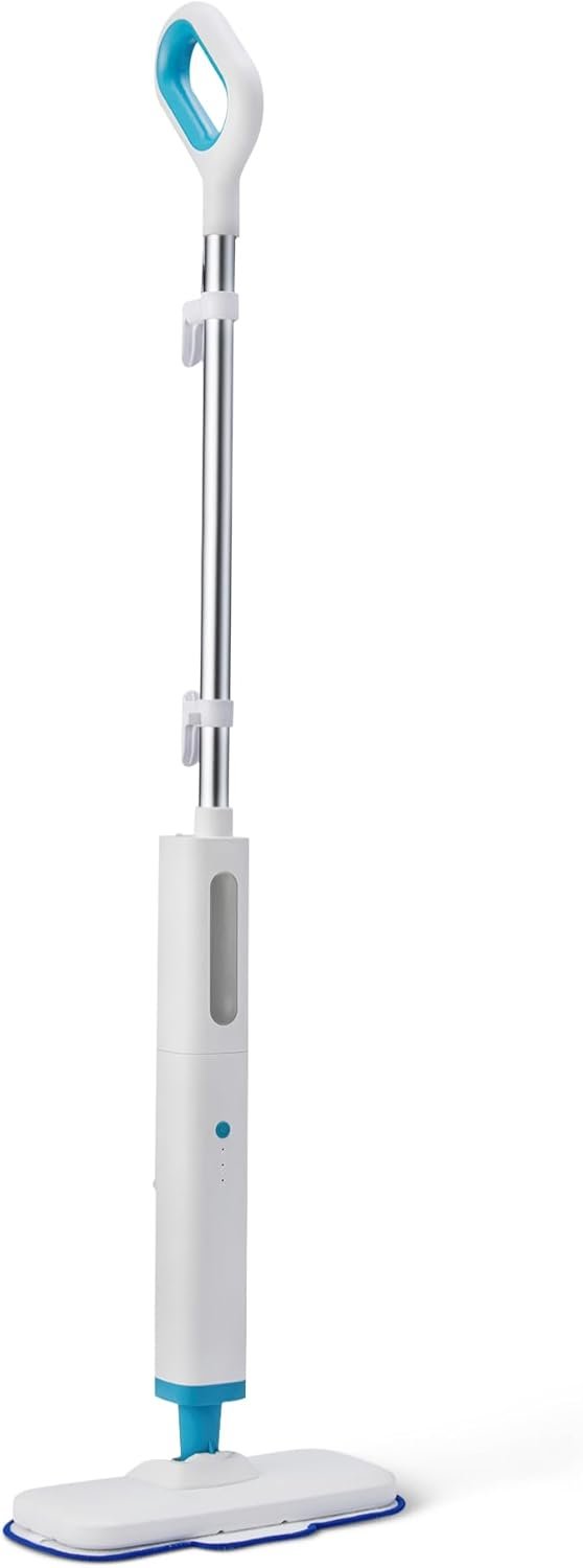Amazon Basics Steam Mop for Hard Floor Cleaning with 20-Foot Cord, 3 Washable Pads, White