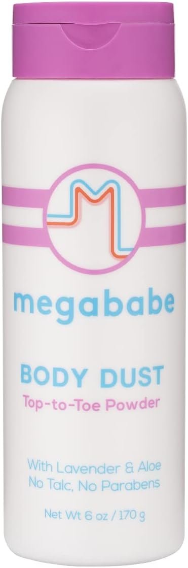 ​​Megababe Sweat Absorbing Body Powder – Body Dust | Hot Weather Essential | with Lavender & Aloe | Talc-Free, All Natural | 6 oz (Pack of 1)