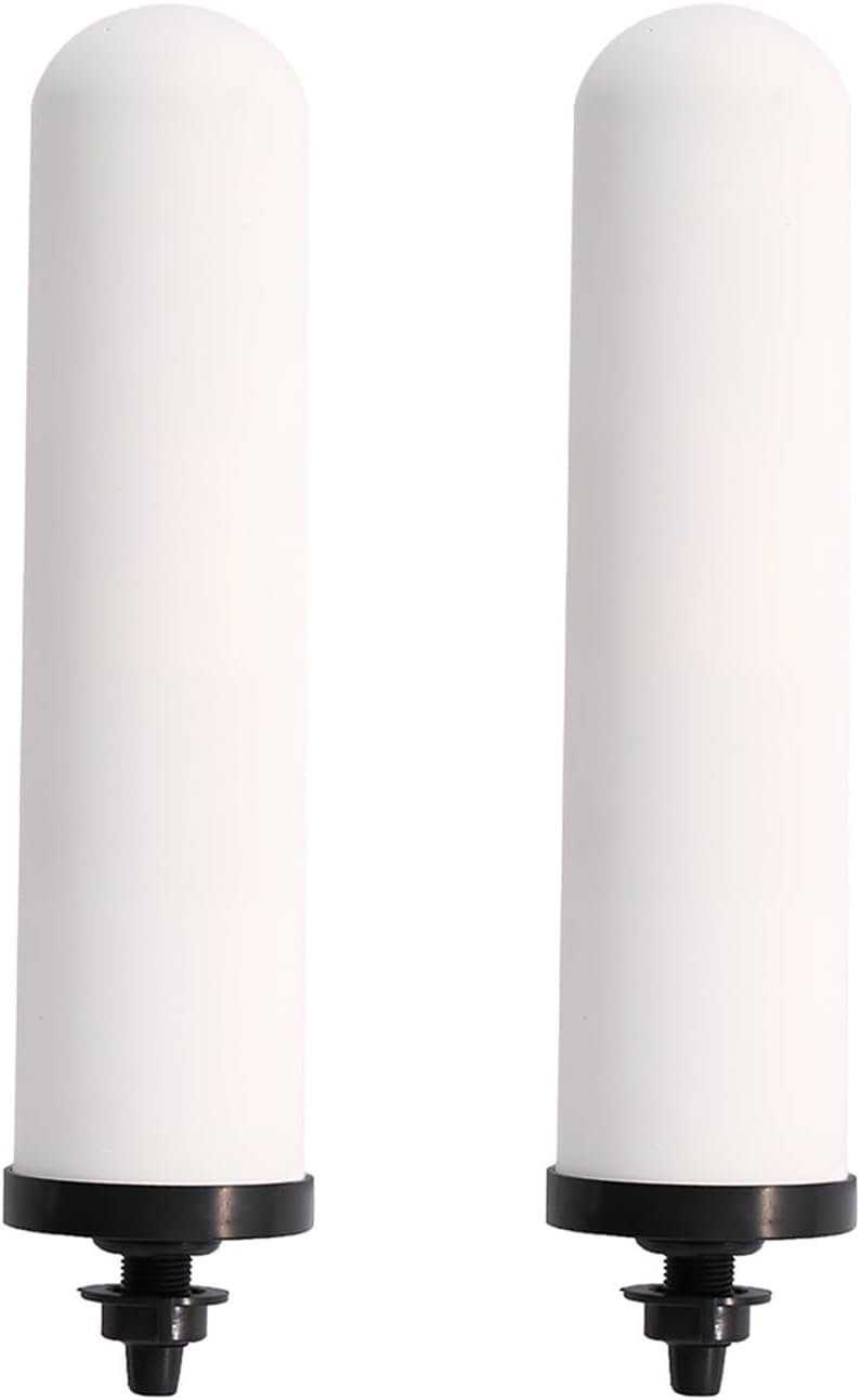 HUINING 2PCS 7″ Ceramic Filter Candle Activated Carbon Replacement Filters Compatible with ProOne and Berkey Countertop Gravity Water Filter System, Household Water Bucket,Water Cooler Filtration