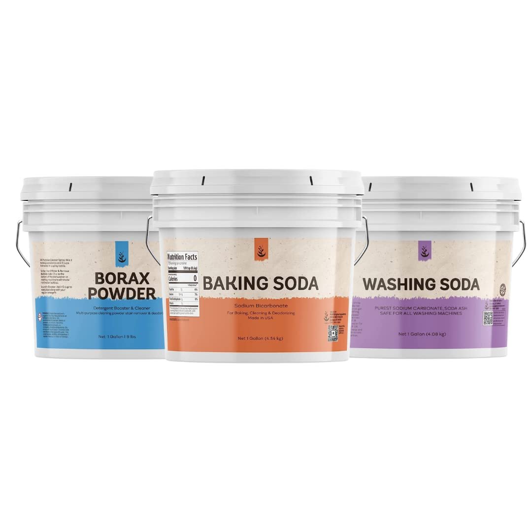 Pure Original Ingredients Baking Soda, Borax, & Washing Soda Bundle