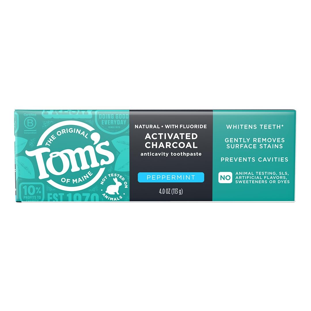 Tom’s of Maine Natural Toothpaste, Charcoal, 4.0 oz.