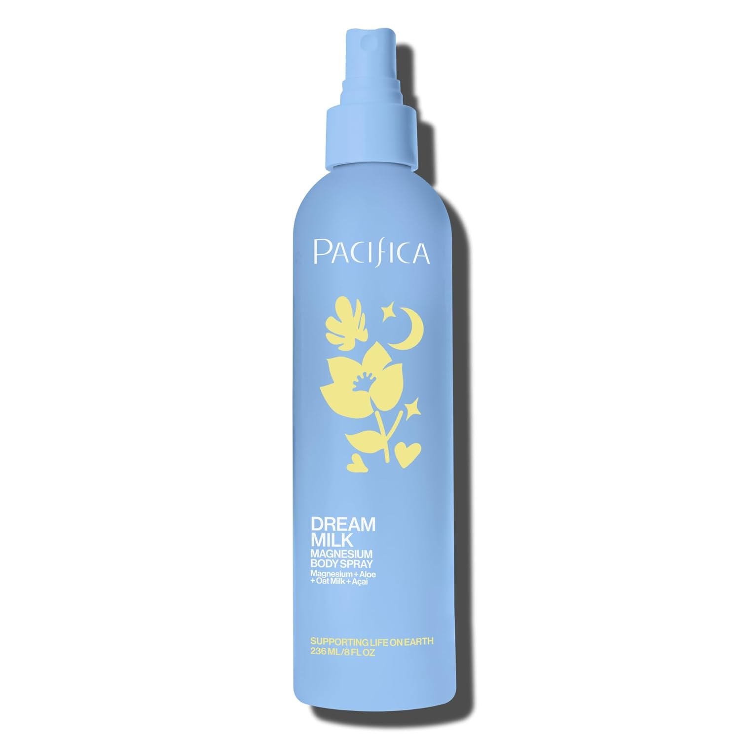 Pacifica Dream Milk Magnesium Spray for Sleep & Relaxation – Natural Magnesium Body Mist Infused with Lavender, Chamomile & Essential Oils, Vegan & Cruelty-Free, Clean Beauty, 4 fl oz