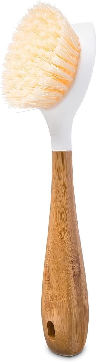 Full Circle Be Good – Bamboo Handle Dish Brush – Sustainable Kitchen Cleaning with Tough Bristles – Natural Dish Scrubber, Nonstick & Cast Iron Cleaner – Long Handle Brush for Dishes, Pots, and Pans