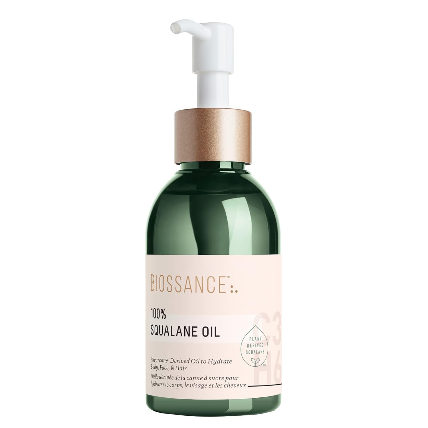 BIOSSANCE 100% Squalane Oil – Sustainable, Vegan Face Oil & Body Oil – Hydrating, Fast-Absorbing Moisturizer – Ideal for Oily Skin, Face, Hair – Organic Sugarcane-Derived Squalane, 3.3 ounces