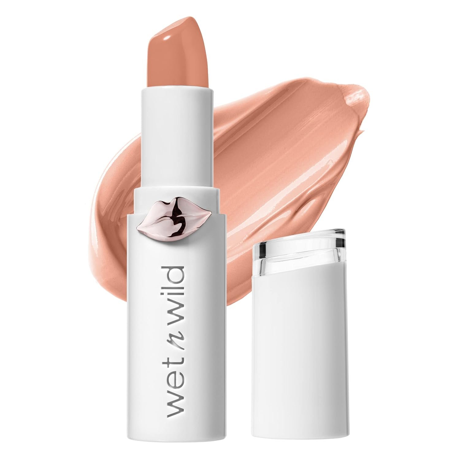 wet n wild Mega Last High-Shine Lipstick Lip Color, Infused with Seed Oils For a Nourishing High-Shine,Buildable & Blendable Creamy Color,Cruelty-Free & Vegan – Peach Please