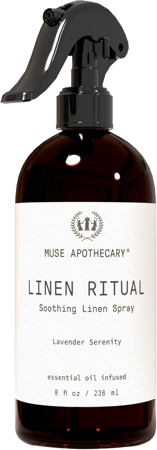 Muse Apothecary Linen Ritual – Aromatic, Soothing, and Relaxing Linen Spray for Bedding, Laundry and Fabric Spray Freshener – Infused with Aromatherapy Essential Oils – Lavender Serenity