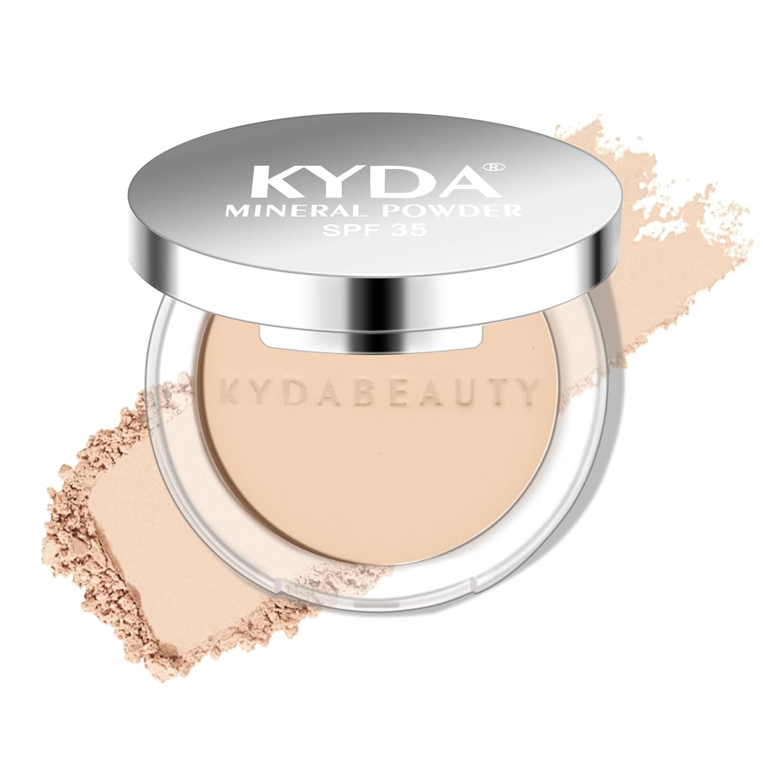 4-in-1 Mineral Pressed Powder, SPF 35 Powder Foundation with Concealer and Finishing, Matte Weightless Buildable Foundation, Light to Medium Coverage, 01 light