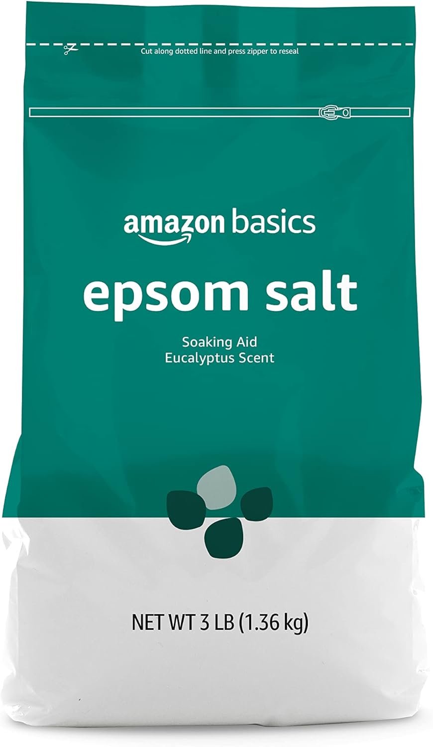 Amazon Basics Epsom Salt Soaking Aid, Eucalyptus Scented, 3 Pound