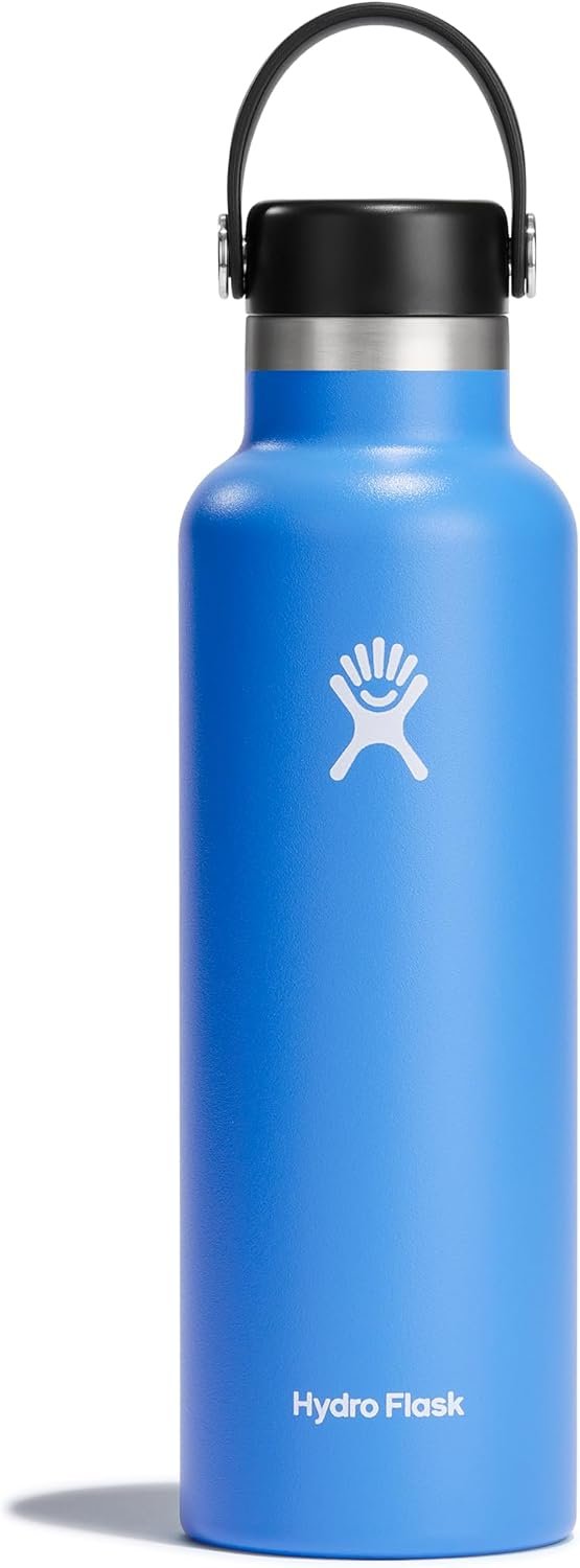 Hydro Flask Water Bottle – Insulated Stainless Steel – Non Spill, Leakproof in 21 Oz Cascade Blue