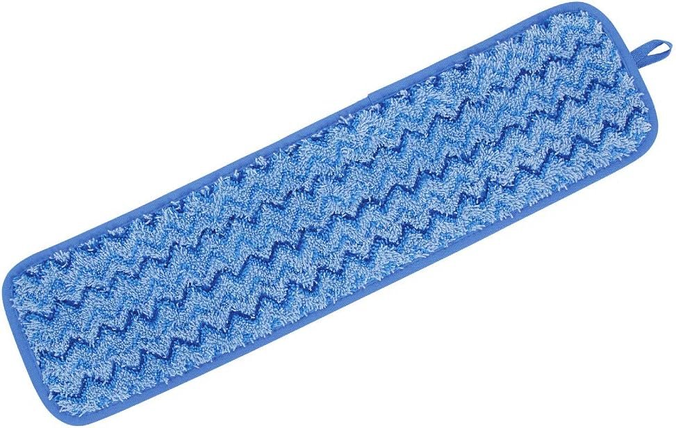 Rubbermaid Commercial Products Mop Head for Microfiber Damp Mop, 18-Inch, Blue, Heavy-Duty Single Sided Cleaning Cloth for Hardwood/Tile/Laminated Floors in Kitchen/Lobby/Office