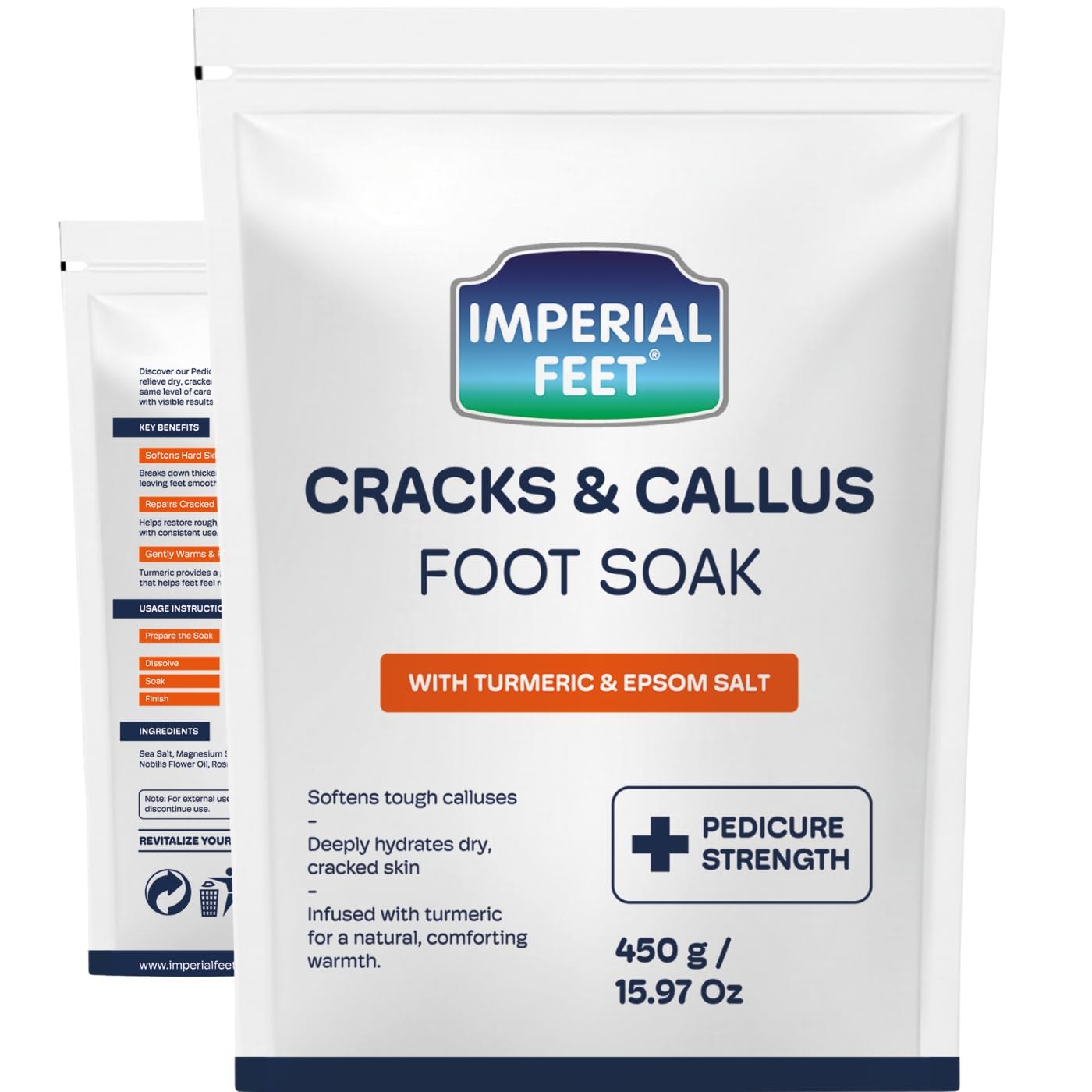 Pedicure Strength Foot Soak for Cracked Heels & Calluses – Professional Epsom Salt Soak to Soften Hard Skin, Rough Feet & Thick Calluses – Used by Foot Care Professionals Since 2001