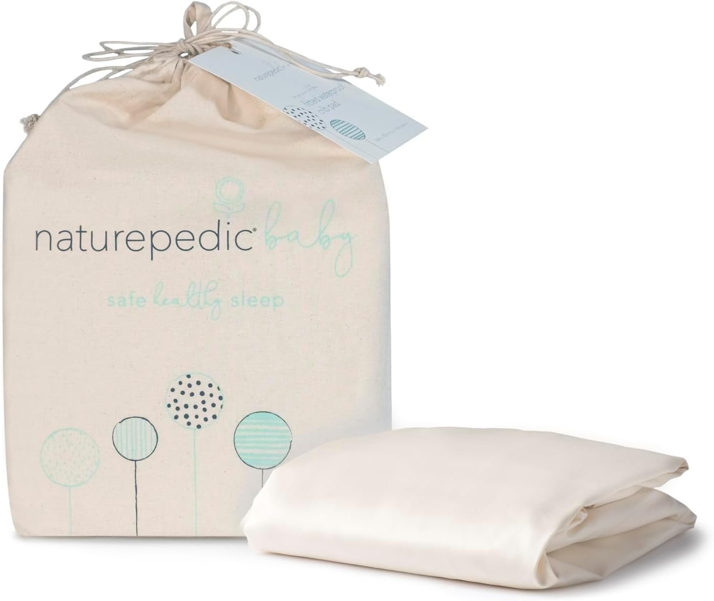 Naturepedic Organic Crib Mattress Sheet – Crib Fitted Sheet for Standard Crib Mattress – Soft and Breathable Cotton Crib Sheet – Ivory – 52″x28″