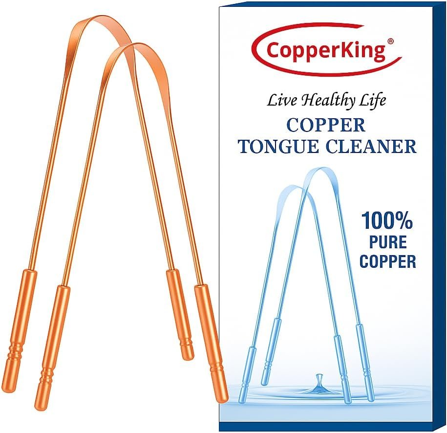 Copper Tongue Scraper for Adults and Kids | Best Tongue Cleaner Easy to Use | Ayurvedic Cooper Tongue Scrubber for Better Oral Care & Hygiene with Reduce Bad Breath (2)