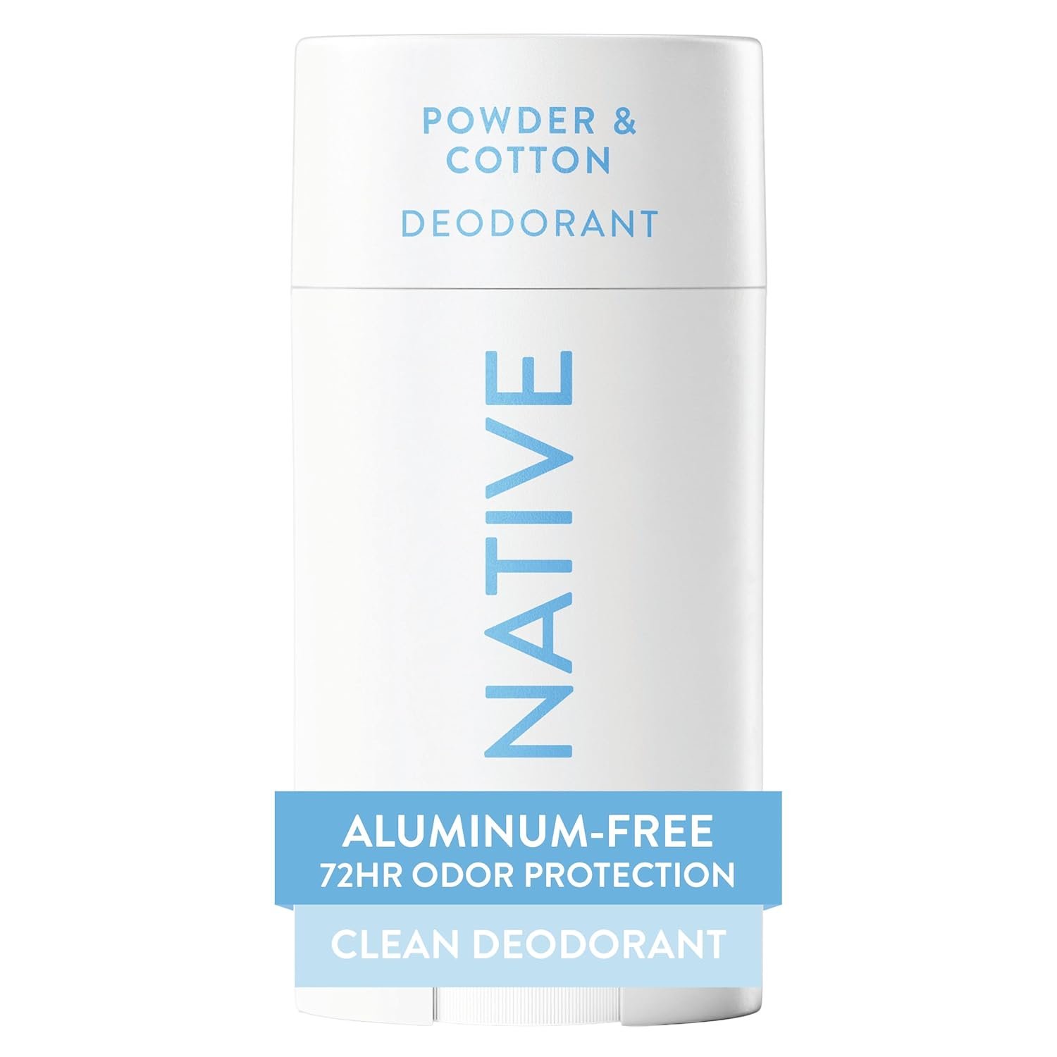 Native Aluminum Free Deodorant, Powder & Cotton, 72 Hour Odor Control, for Women & Men, Contains Naturally Derived Ingredients, 2.65 oz