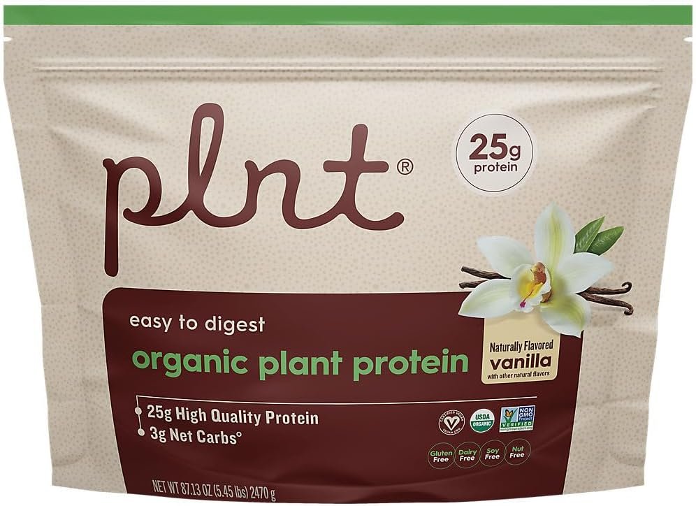 Organic Plant Protein Powder a Vanilla a 5.45 lbs./65 Servings