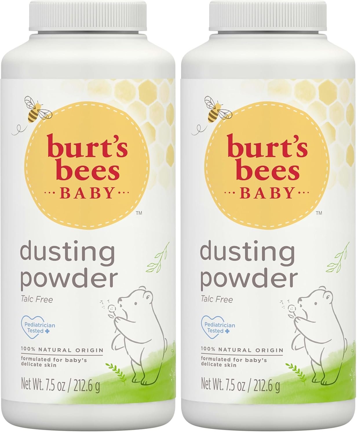Burt’s Bees Baby Dusting Powder,100% Natural Origin Baby Powder Talc-Free,7.5 oz. Bottle,(Pack of 2)