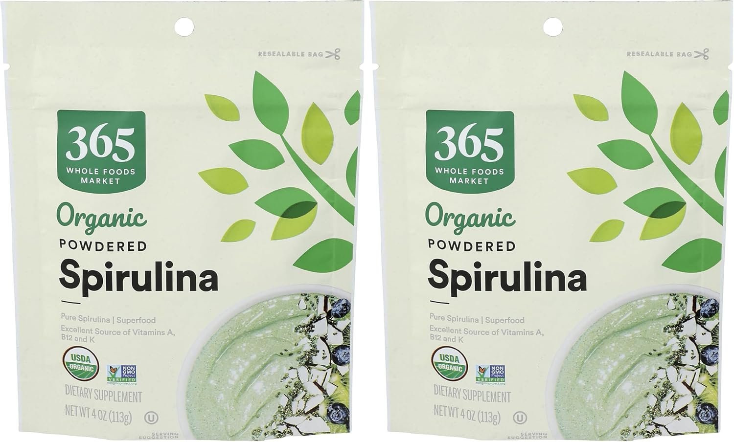 365 by Whole Foods Market, Organic Spirulina Superfood Powder, 4 Ounce (Pack of 2)