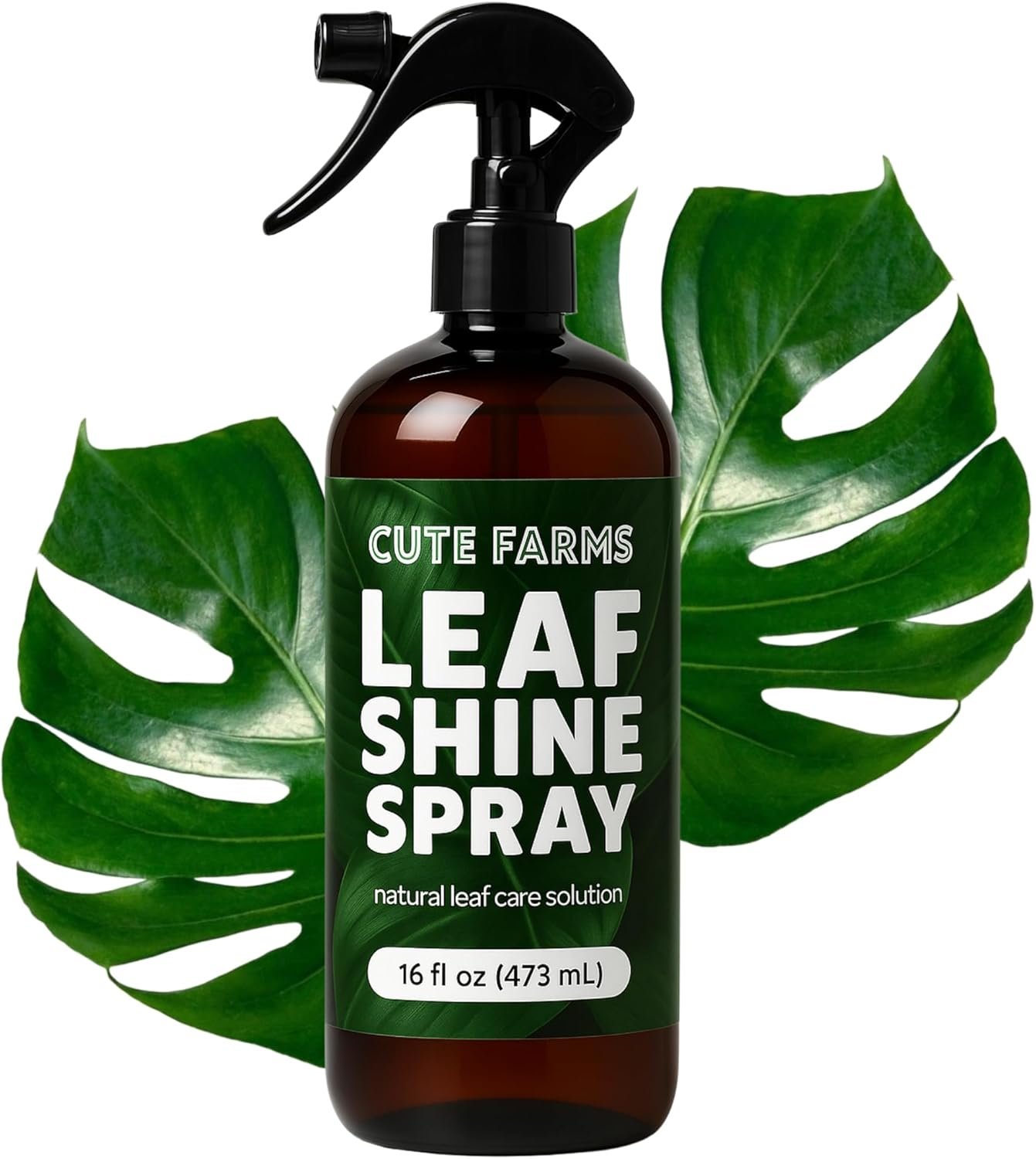 Leaf Shine Spray (16 FL OZ) for Indoor & Outdoor Plants – Natural Plant Leaf Spray with Neem Oil + Essential Oil – Ready to Use Formula – Makes Leaves Shiny, Vibrant & Healthy – Cute Farms