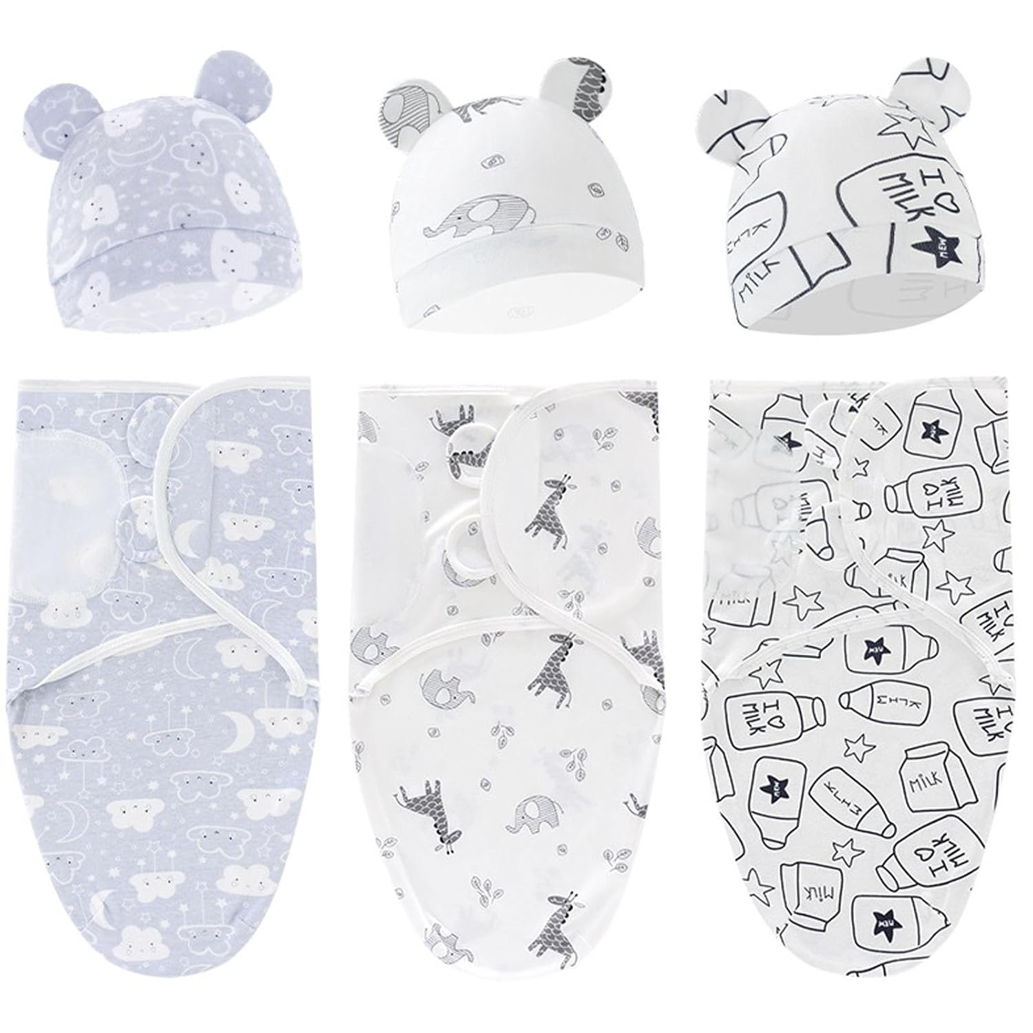 3-Pack Organic Swaddle Sleep Sacks – Newborn Ergonomic Swaddles 0-3 Months – Baby Blanket Wrap