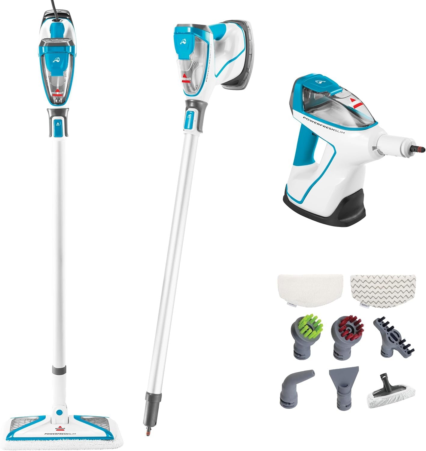 BISSELL PowerFresh Slim 3‑in‑1 Steam Mop & Handheld Steamer, Extension Wand, On‑Board Tool Kit, Multi‑Surface Cleaner for Sealed Hard Floors 2075A