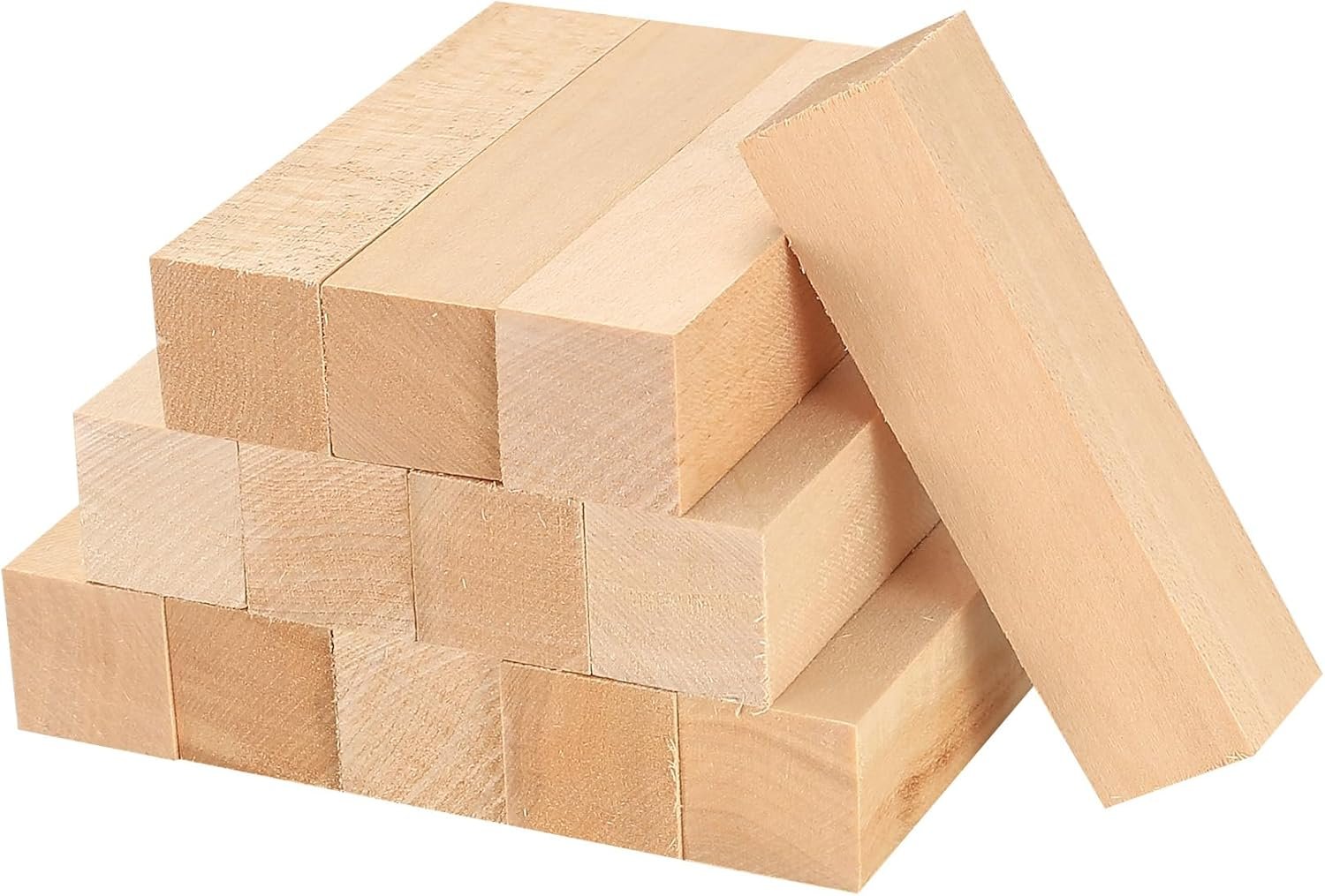 13 Pcs Unfinished Wooden Blocks for Crafts, Basswood Carving Blocks, Basswood for Wood Carving Blocks, Bass Wood for DIY Crafting Whittling for Adults Beginner Experts – 3.9x1x1