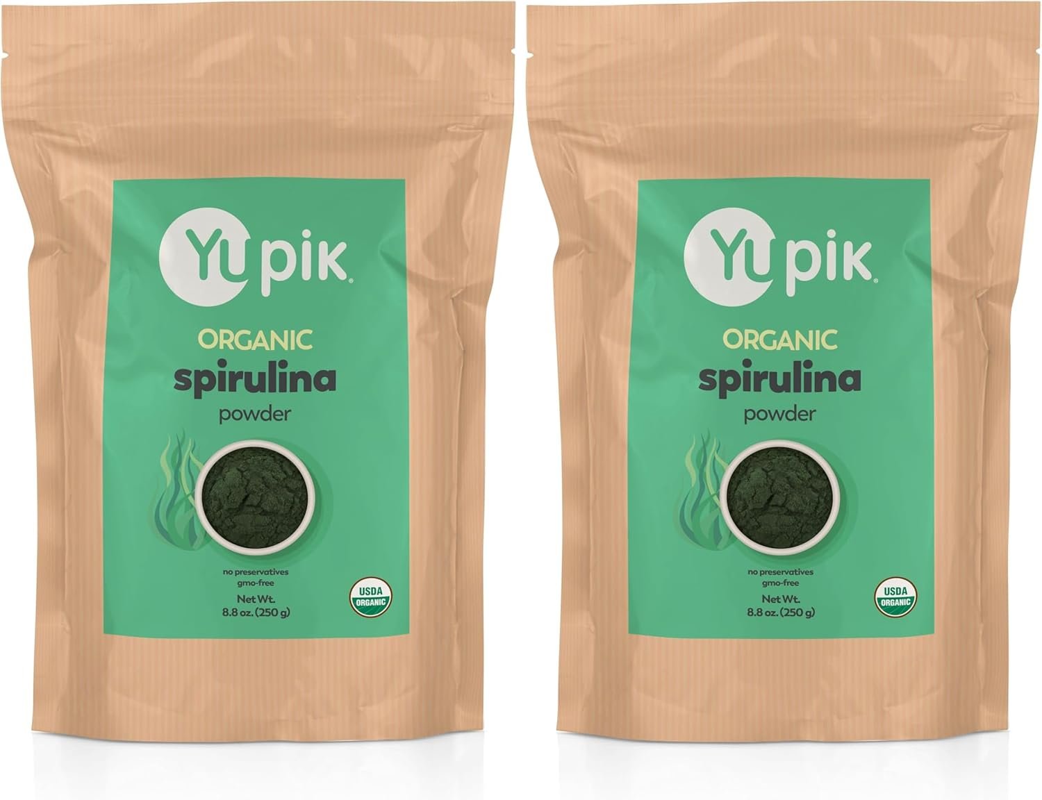 Yupik Organic Spirulina Superfood, 8.8 Ounce, Non-GMO, Vegan, Gluten-Free (Pack of 2)