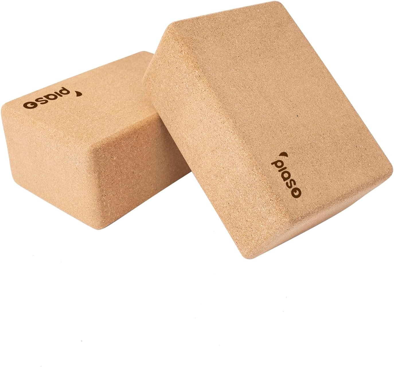 Cork Yoga Block 2 Pack for Pilates, Non-Slip & High Density Blocks for Meditation, Fitness and Stretching, Supportive and Flexibility Brick for Improve Poses Balance