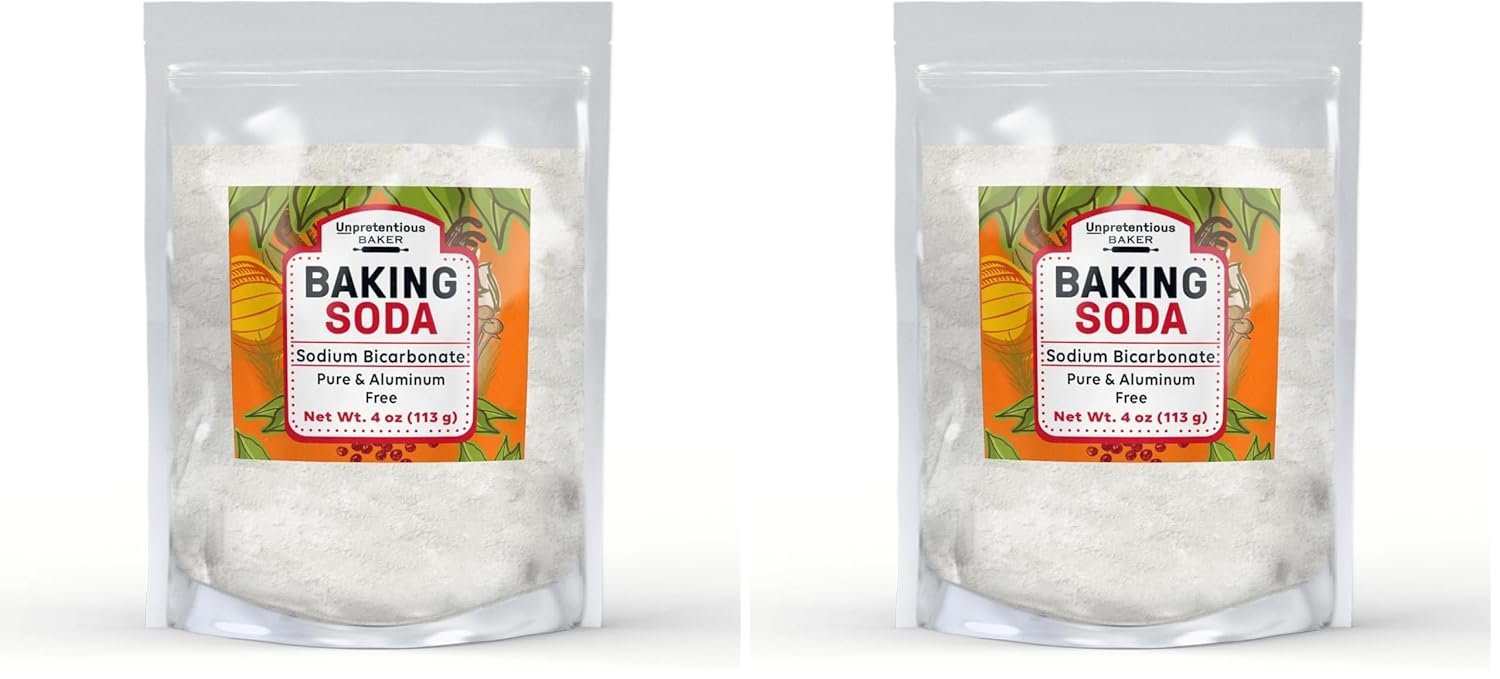 Unpretentious Baking Soda, 4 oz, Great for Baking & Cooking, Leavening Agent, Pure Sodium Bicarbonate (Pack of 2)