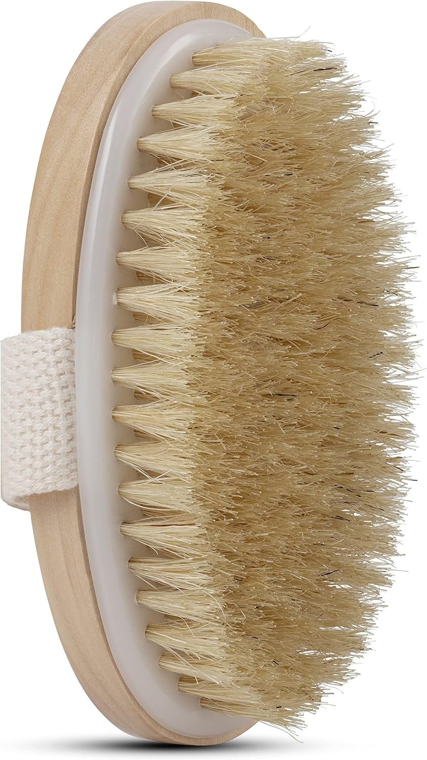 Dry Skin Body Brush – Improves Skin’s Health and Beauty – Natural Bristle – Remove Dead Skin and Toxins, Cellulite Treatment, Improves Lymphatic Functions, Exfoliates, Stimulates Blood Circulation