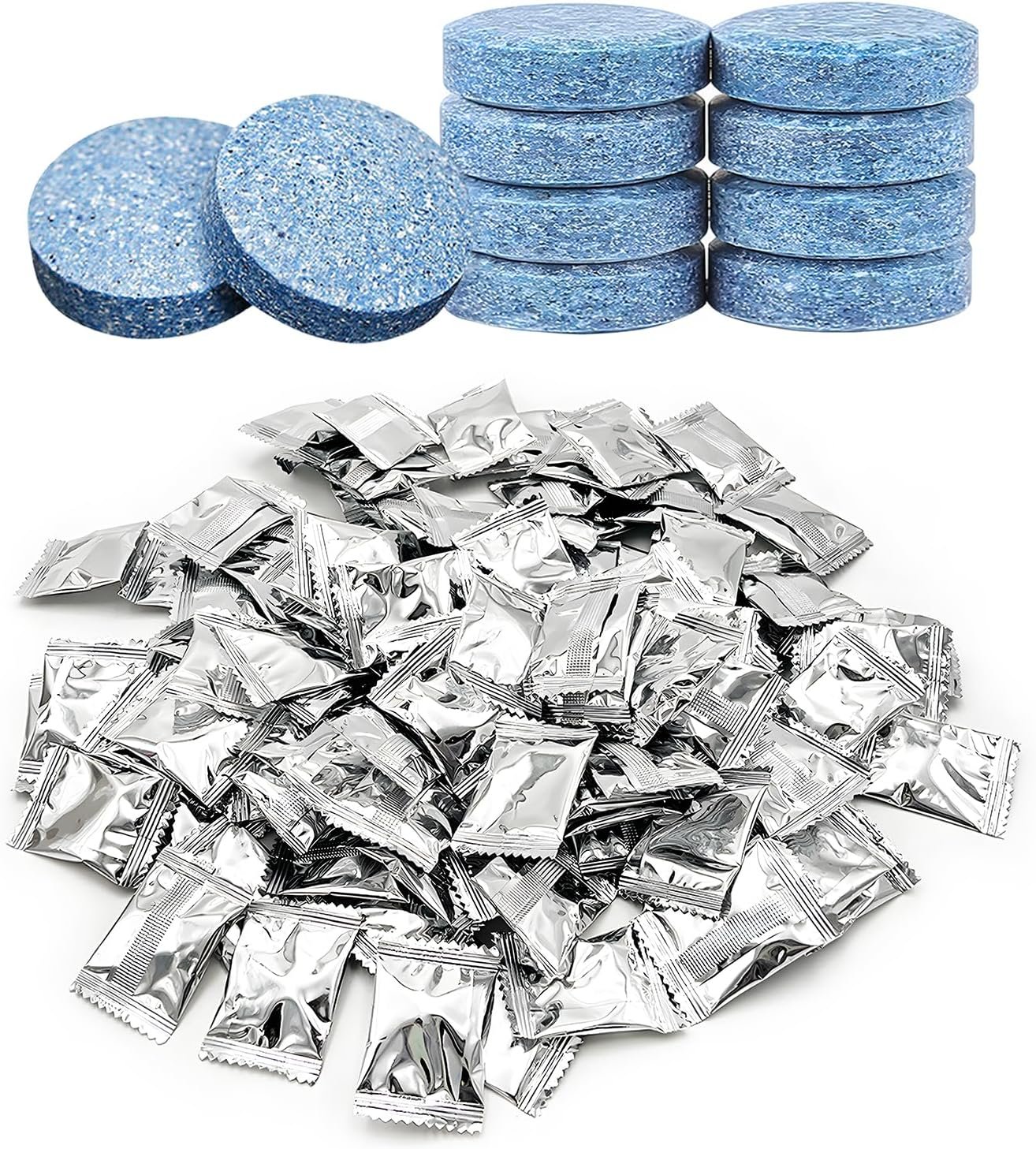 100 PCS Car Windshield Washer Fluid Tablets, Auto Window Glass Concentrated Tablets Cleaner for Clear Vision, Vehicle Windshield Wiper Fluid Cleaning Solid Effervescent