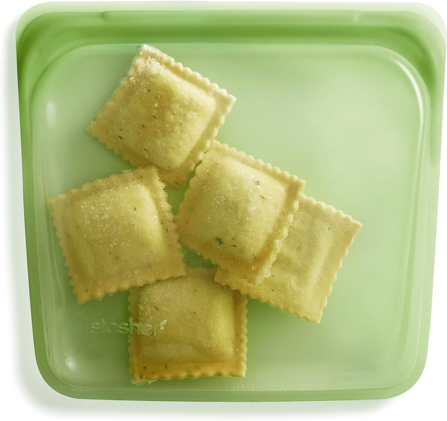 Stasher Silicone Reusable Storage Bag, Sandwich Bag, Reusable Freezer Bags, Microwave, Dishwasher, Oven Safe, Sous Vide, Lunch Container, Eco Friendly, Leak-free, Food Storage Bags, 28 oz, Green
