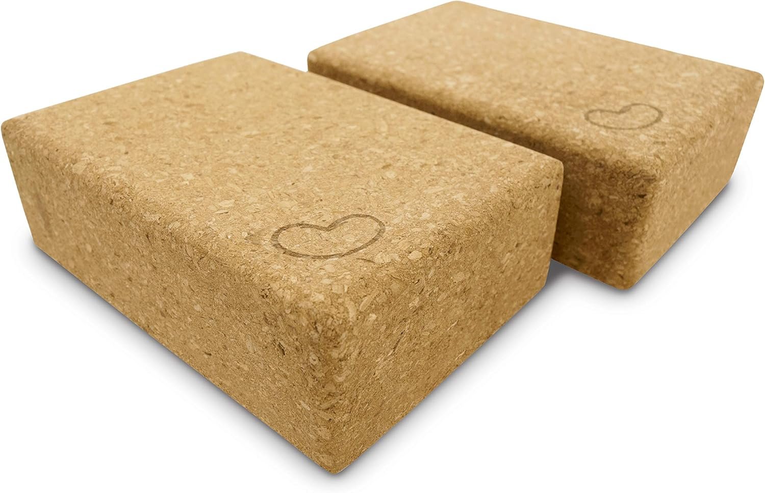 Bean Products Yoga Blocks, Standard & Large Sizes – Studio Grade, Non-Slip, Made from Eco Friendly Materials – 100% Natural Cork or Foam – Improves Stability & Alignment – Single Block or 2 Pack Sets