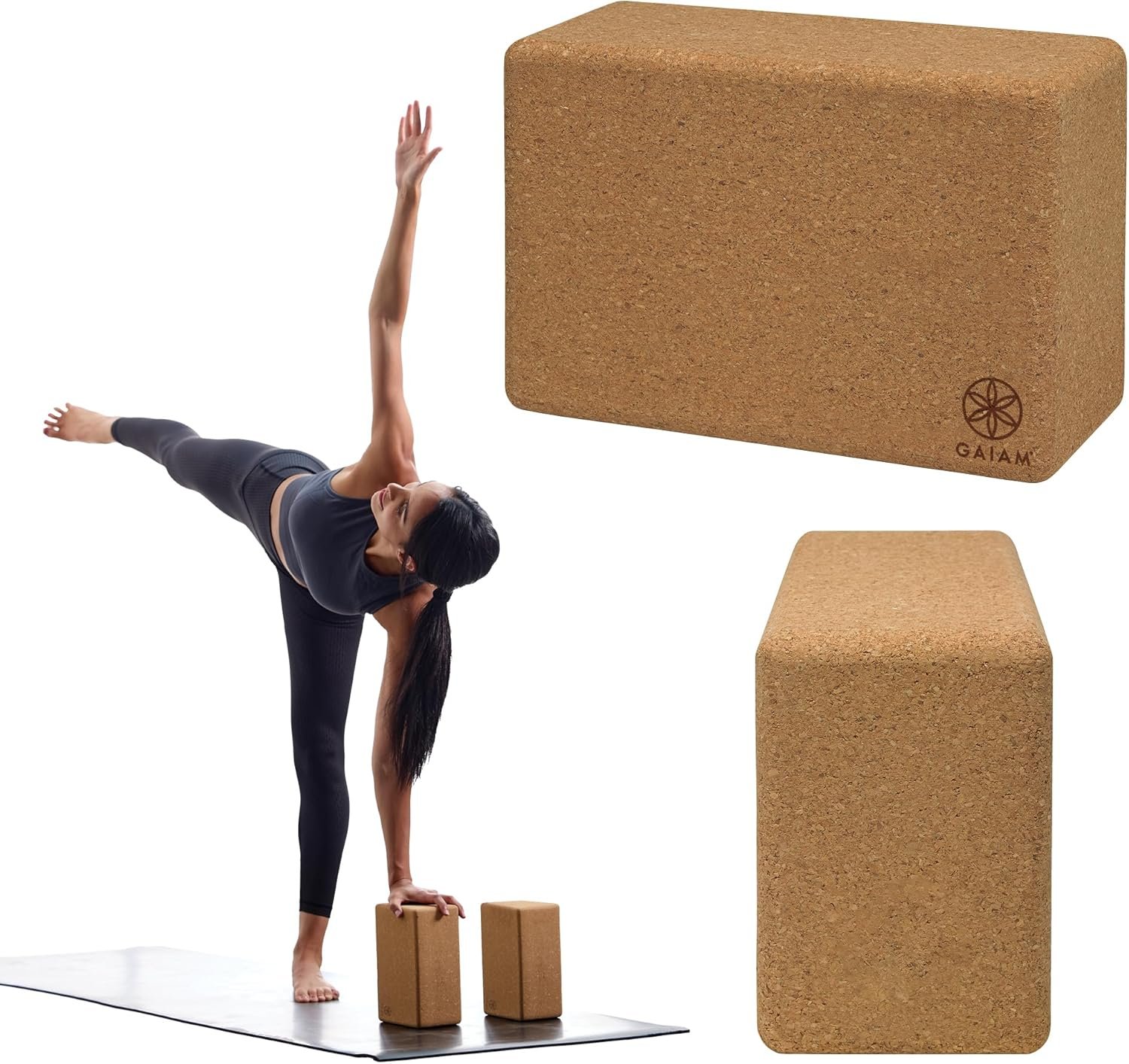 Gaiam Yoga Block – Supportive Latex-Free Eva Foam – Soft Non-Slip Surface with Beveled Edges for Yoga, Pilates, Meditation
