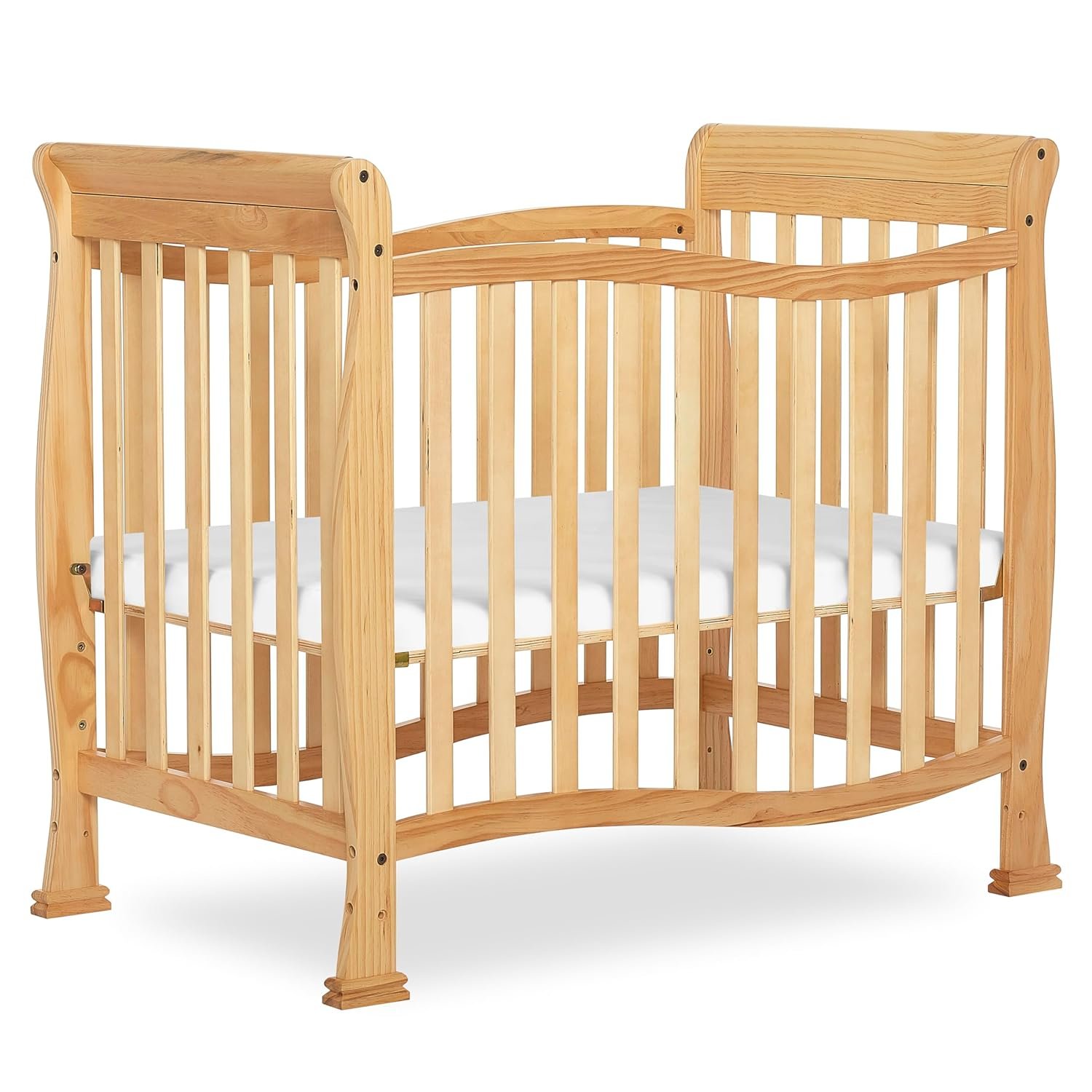 Dream On Me Violet 4-In-1 Convertible Mini Crib In Natural, Greenguard Gold Certified, JPMA Certified, 3 Position Mattress Height Settings, Non-Toxic Finish