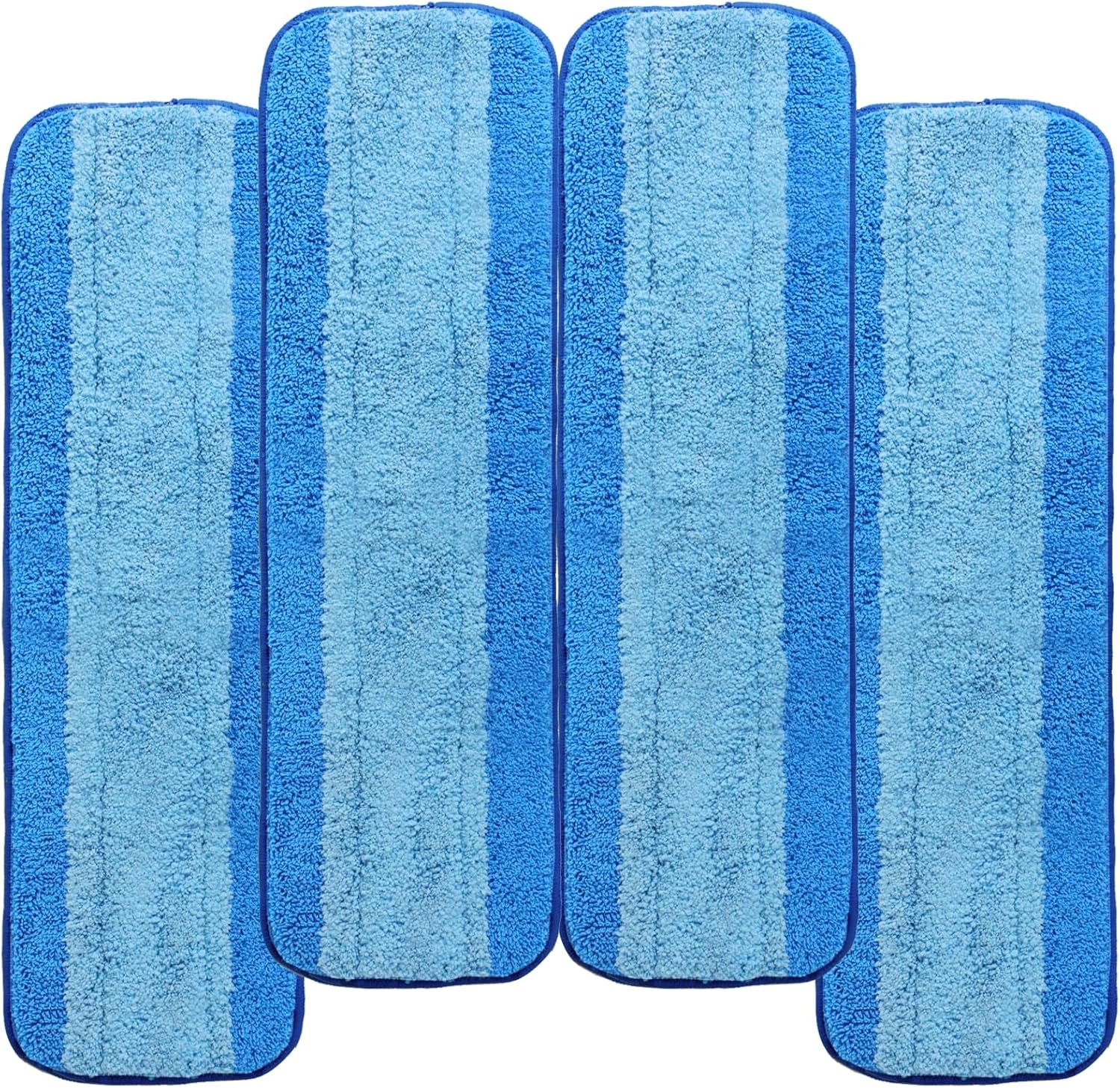4 Pack Microfiber Cleaning Pads Compatible with Bona Mop, Reusable Microfiber Mop Pads for 18 Inch Mop, Hardwood Floor Replacement Cleaning Mop Pads, Machine Washes