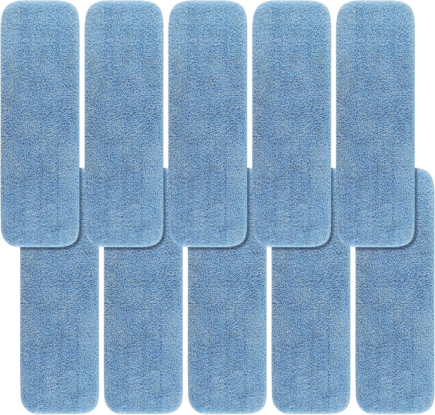 Replacement Mop Pads Fit for Rubbermaid Commercial 18″ and 17″ Mop – 10 Pack Wet & Dry Commercial Cleaning Reusable Refills Fit for Any Flat System 17 and 18 Inch