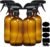 Homeries Amber Glass Spray Bottles For Cleaning Solutions (4 Pack) – 16 Ounce, Refillable Sprayer for Essential Oil, Water, Kitchen, Hair. Durable Black Trigger Sprayer w/Mist and Stream Settings