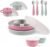 Elk and Friends Kids Stainless Steel Mealtime Bundle | Plates, Bowls, Snack Cups + Toddler Utensils | Silicone Sleeves + Travel Storage Lids | For Meals + Snacks | Dishwasher Safe
