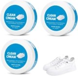 Fliwos White Shoe Cleaner Cream, No-Wash Cleaning Paste with Sponge, Multipurpose Stain Remover for Sneakers, Canvas Shoes