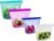 Reusable Premium Silicone Food Storage Bags 4 Pack with 2 Snack and 2 Sandwich Bags, Multi-Use & Sous Vide Stand-Up Pouches for Soup and Leftovers, Microwave, Dishwasher and Freezer Safe, BPA Free