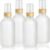 4-Pack 4 Oz Glass Spray Bottle with Bamboo Lid,Empty Refillable Fine Mist Atomizer,Leak-Proof Travel Liquid Holder Container for Cologne,Essential Oils,Room Sprays,Cleaning Solutions (Frosted)