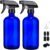 16oz Glass Spray Bottles,2-Pack Refillable Empty Spray Bottl for Cleaning, Hair Care, Plants – Adjustable Nozzl – Blue
